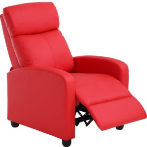 Recliner Chair for Living Room Recliner Sofa Reading Chair Winback Single Sofa Modern Home Theater Seating Lounge with PU Leather Padded Seat Backrest