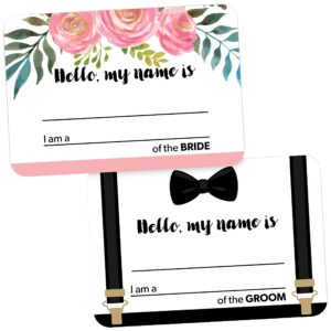 avery premium wedding guest name tags, bride and groom, no lift no curl, 36 handwriteable name stickers