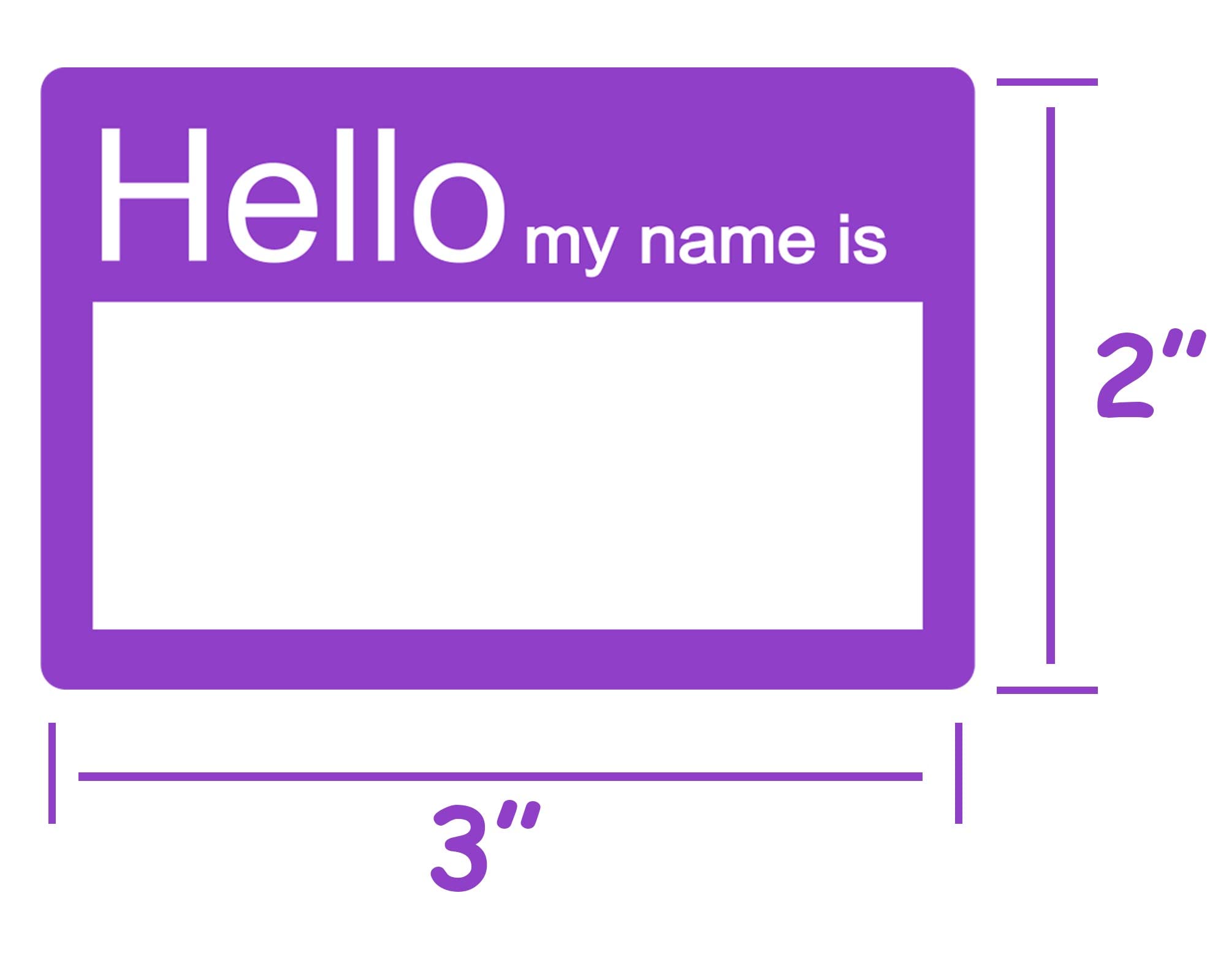 200 Pcs Hello Name Tags Hello My Name is Stickers 2 X 3 Inch Name Labels for Kids Purple/Blue Name Tags Newborn Baby Name Sticker Labels for School Office Home Party Favors (Purple)