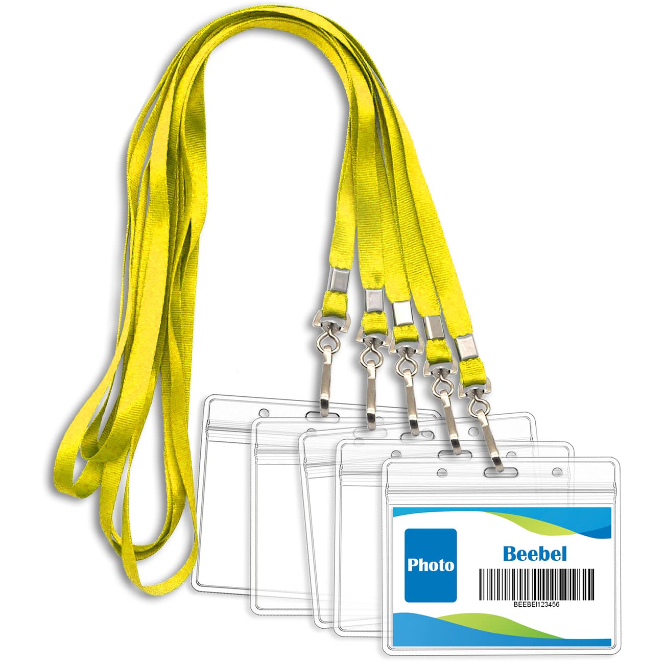 ID Badge Holder Lanyards with Waterproof Card Bulk Lanyard Name Tag (Yellow)