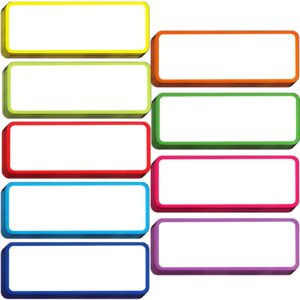 81 pieces magnetic dry erase labels reusable name tag label flexible magnetic label stickers for whiteboards refrigerator and crafts (9 colors)