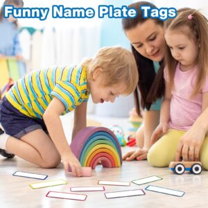 81 Pieces Magnetic Dry Erase Labels Reusable Name Tag Label Flexible Magnetic Label Stickers for Whiteboards Refrigerator and Crafts (9 Colors)