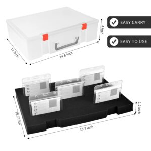 Foam Name Badge Holder with case (Holds 48 Badges) Foam Name Badge Holder Tray ID Badge Tray Organizer Clear Name Tag Holders for Desk Office School