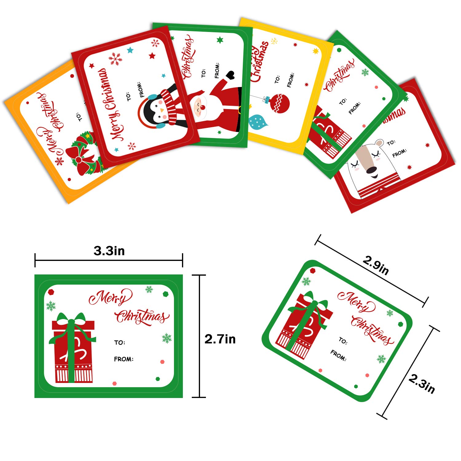 LOKIPA Christmas Self Adhesive Gift Tag Stickers, 120 Pieces Xmas Present Name Labels for Gifts