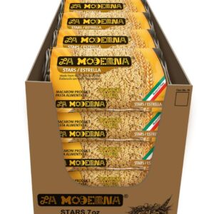 La Moderna Stars Pasta, Noodles, Durum Wheat, Protein, Fiber, Vitamins, 7 Oz, Pack of 20