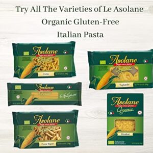 Le Asolane Certified Organic Gluten Free Ditalini Pasta | Authentic Imported Italian Gourmet Pasta from Select Premium Grade Corn Flour | 8.8 oz packages (Pack of 1)