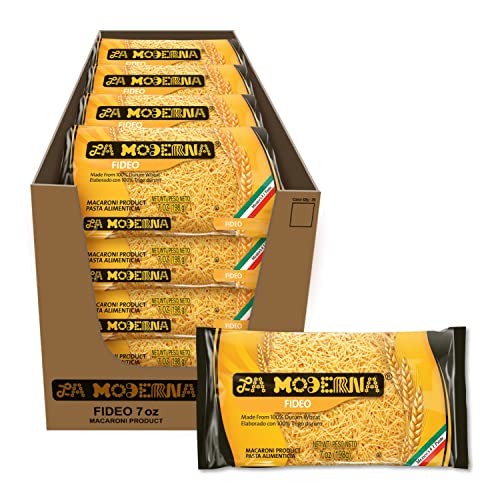 La Moderna Fideo Pasta, Noodles, Durum Wheat, Protein, Fiber, Vitamins, 7 Oz, Pack of 20