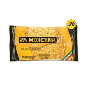 La Moderna Fideo Pasta, Noodles, Durum Wheat, Protein, Fiber, Vitamins, 7 Oz, Pack of 20