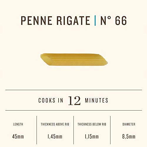 Rummo Italian Pasta GF Penne Rigate No.66, Always Al Dente, Certified Gluten-Free (5 Pack, 12 Ounce Each)