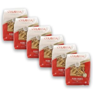 colavita penne rigate: authentic italian pasta with ridges - perfect partner for your sauces - 1lb (pack of 6)