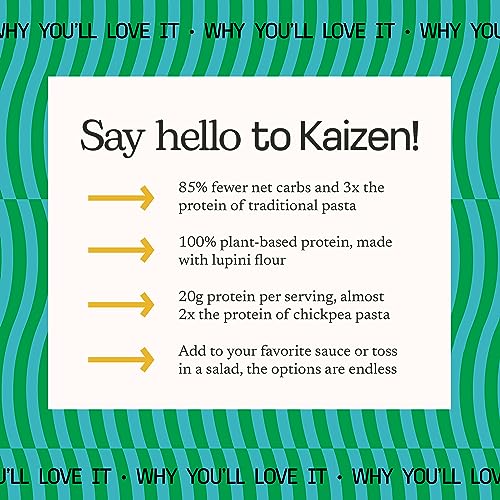 KAIZEN KETO Pasta Ziti - 2 Net Carbs, 19g protein - Gluten-Free, Keto Pasta Made with High Fiber Lupini Flour - 8 ounces (Pack of 3)