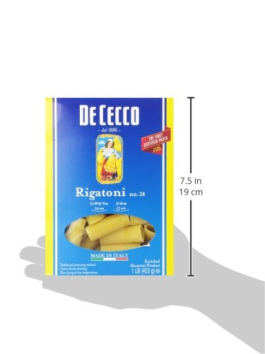 De Cecco Pasta, Rigatoni, 16 Ounce (Pack of 5)