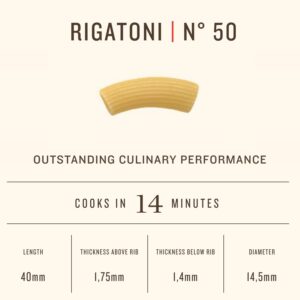 Rummo Italian Pasta Rigatoni No.50, Always Al Dente (5 Pack, 16 oz Each)