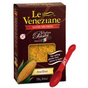 le veneziane gluten free pasta noodles ~ anellini noodles ~ corn pasta ~ 2 count (8.8 oz.)