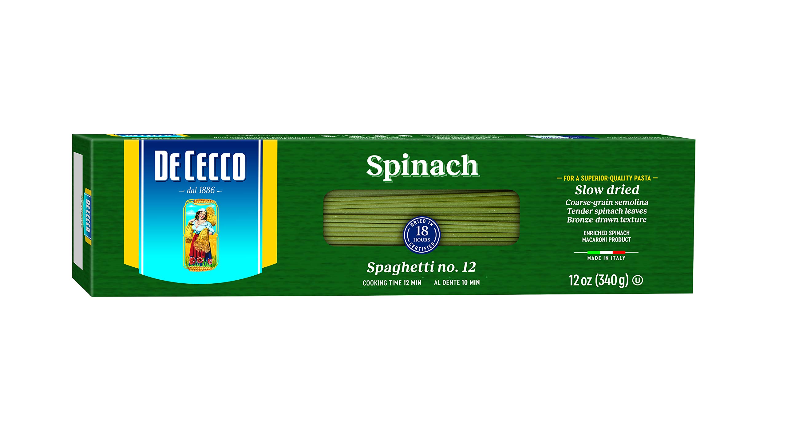 De Cecco Spinach Pasta, Spaghetti No.12, 12 oz