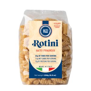 Tinello Keto Mike Low carb Pasta alternative, High protein, 1.4g net carb (Rotini, Pack of 3)