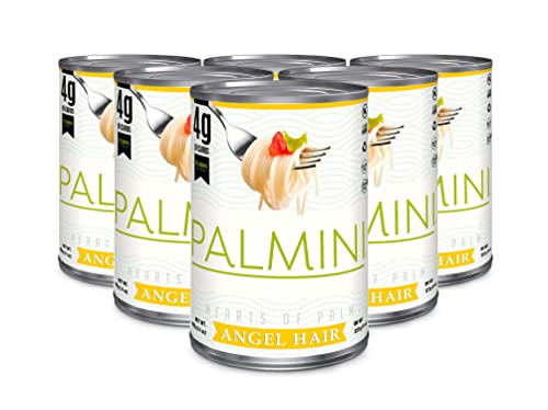 Palmini Angel Hair Pasta | Low-Carb, Low-Calorie Hearts of Palm Pasta | Keto, Gluten Free, Vegan, Non-GMO | As seen on Shark Tank | (14 Ounce Pouch-Pack of 6)