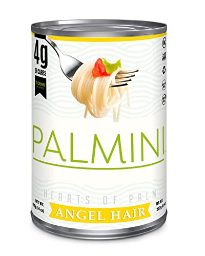 Palmini Angel Hair Pasta | Low-Carb, Low-Calorie Hearts of Palm Pasta | Keto, Gluten Free, Vegan, Non-GMO | As seen on Shark Tank | (14 Ounce Pouch-Pack of 6)