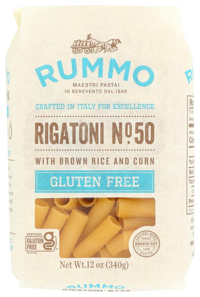 RUMMO SPA Rigatoni N degree 50 | Italian Gluten Free Pasta | 12 Ounce (Pack of 4)