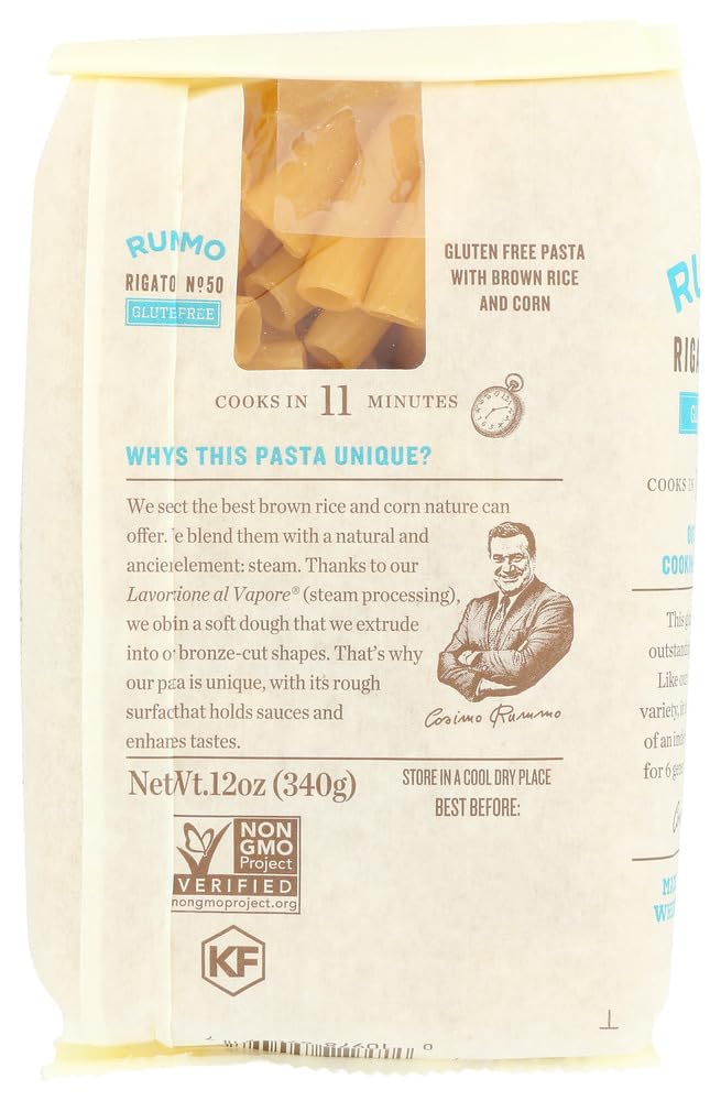 RUMMO SPA Rigatoni N degree 50 | Italian Gluten Free Pasta | 12 Ounce (Pack of 4)