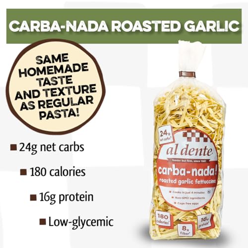 AL DENTE Carba-Nada Roasted Fettuccine, Garlic, 10 Ounce (Pack of 6)