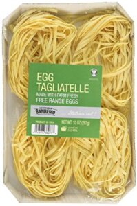 compagnia sanremo pasta italian egg tagliatelle pasta - non-gmo, free range egg traditional tagliatelle - 10 oz (pack of 1) - product of italy