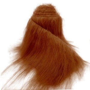 fur fabric for crafts 2"x60", faux fur fabric strips dark brown, shaggy craft plush for diy santa/gnome beard, handmade christmas halloween cosplay costume