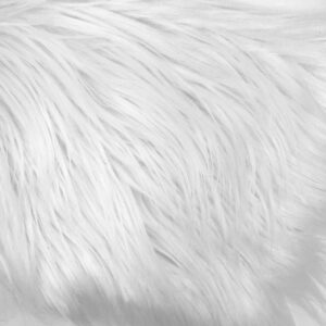 Faux Fur Fabric Square Patches for Crafts, Sewing, Costumes, Seat Pads (White, 10 x 20 Inch)