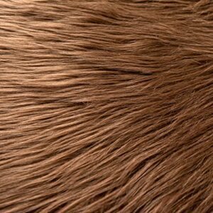 qidkeo faux fur fabric for crafts, gnomes, animal costumes, cushions, decorations brown 10x10in