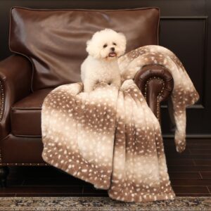 Cozy Bliss Luxury Faux Fur Throw Blanket Animal Striped Print, Non Shedding Double Sided Sherpa Blankets Super Soft Fluffy Thick Warm Throws Home Decor for Couch Bed Sofa Women (Brown, 60x80 Inches)