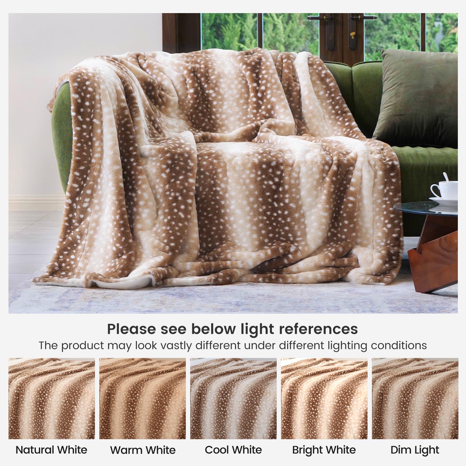 Cozy Bliss Luxury Faux Fur Throw Blanket Animal Striped Print, Non Shedding Double Sided Sherpa Blankets Super Soft Fluffy Thick Warm Throws Home Decor for Couch Bed Sofa Women (Brown, 60x80 Inches)