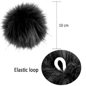 SIQUK 56 Pieces Faux Fur Pom Pom Faux Fox Fur Pom Pom Fluffy Pom Pom with Elastic Loop for Hats Scarves Gloves Bags Accessories (Soft Color)