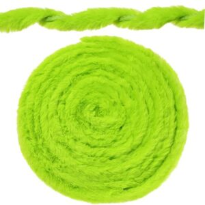 christmas faux fur ribbon trim winter xmas tree winding garland artificial furry stripe accessory holiday faux fur fabric roll garland for xmas party sewing costume trimming (green, 2 inch x 40 ft)