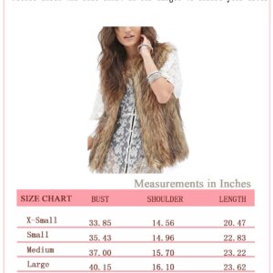 Tanming Women's Fashion Autumn And Winter Warm Short Faux Fur Vests (Medium, Grey)