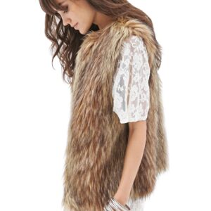 Tanming Women's Fashion Autumn And Winter Warm Short Faux Fur Vests (Medium, Grey)