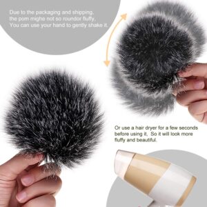 Tatuo 16 Pieces Faux Fur Pom Pom Ball DIY Fur Pom Poms for Hats Shoes Scarves Bag Pompoms Keychain Charms Knitting Hat Accessories (Natural)