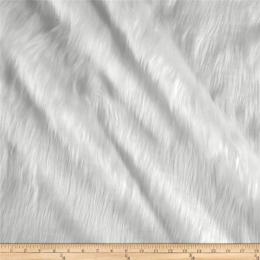 Shannon Faux Fur Luxury Shag White, Fabric by the Yard