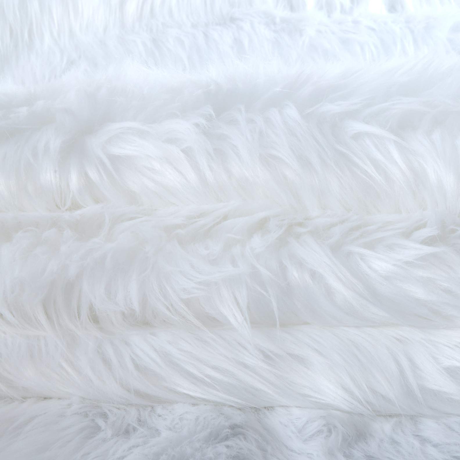 Shannon Faux Fur Luxury Shag White, Fabric by the Yard