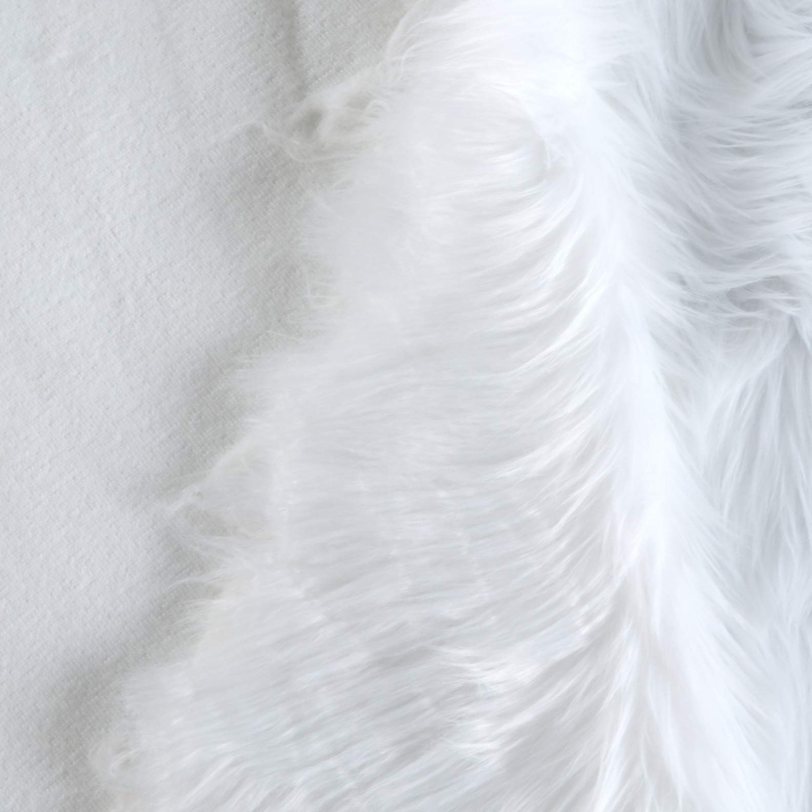 Shannon Faux Fur Luxury Shag White, Fabric by the Yard