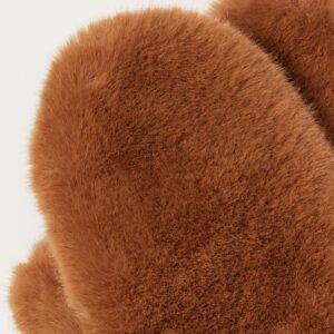 The Drop Women's Aspen Faux Fur Mittens, Cognac, One Size