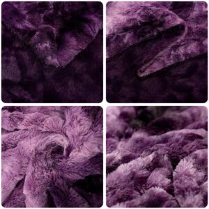 Faux Fur Blanket Twin Size - Cozy, Shaggy, and Furry Faux Fur - Luxury Tie-dye Decorative Gift - Reversible Twin Size Blankets for Couch, Sofa, Bed (60x80 Inches) Purple