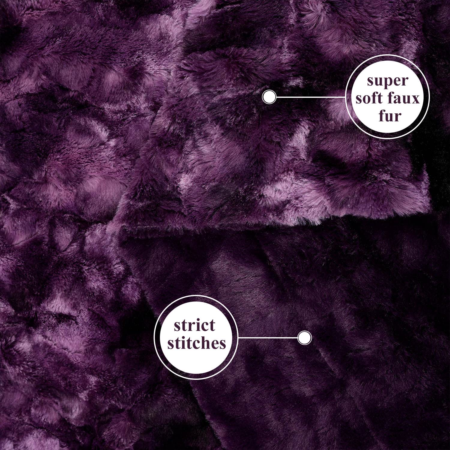 Faux Fur Blanket Twin Size - Cozy, Shaggy, and Furry Faux Fur - Luxury Tie-dye Decorative Gift - Reversible Twin Size Blankets for Couch, Sofa, Bed (60x80 Inches) Purple