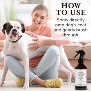 Rosen Apothecary 5-in-1 Odor Control Dog Spray, 240ml/8 fl oz, Spray for Dogs with Odor Issues, Oatmeal, Lavender and Tea Tree Oil, Detangles Fur