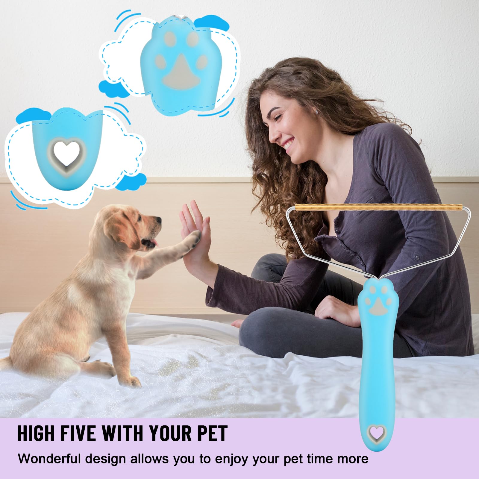 Qiguet Pet Hair Remover Dog Hair Remover - Cat Hair Remover Furniture,Carpet Rake,Pet Hair Removal Tool,Pet Hair Remover for Couch,Pet Towers,Floor Mats & Rugs - Unique Carpet Scraper & Fur Remover