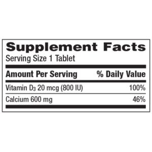 Caltrate 600 Plus D3 Calcium and Vitamin D Supplement Tablets, Bone Health Supplements for Adults - 200 Count