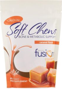 bariatric fusion bariatric calcium chews | caramel | calcium citrate with vitamin d3 & energy soft chews bariatric vitamin | sugar free calcium citrate chewable | calcium citrate 500mg | 60 count