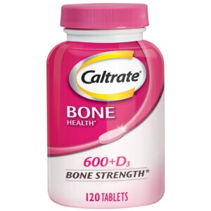 Caltrate 600 Plus D3 Calcium and Vitamin D Supplement Tablets, Bone Health Supplements for Adults - 120 Count