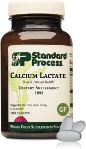 standard process calcium lactate - immune support and bone strength - bone health and muscle supplement with magnesium and calcium - 180 tablets