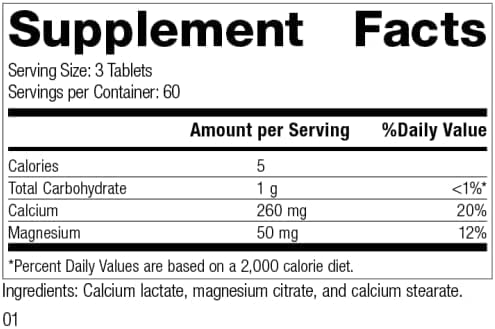 Standard Process Calcium Lactate - Immune Support and Bone Strength - Bone Health and Muscle Supplement with Magnesium and Calcium - 180 Tablets