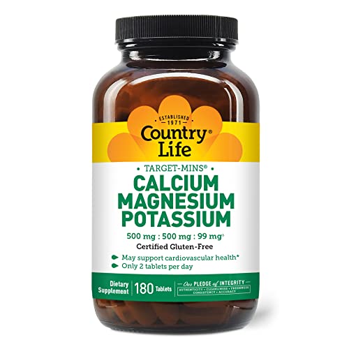 Country Life Target-Mins - Cardiovascular Health Support with Magnesium, Potassium & Calcium, Free-Form Amino Acids, Zinc-Free Electrolyte Supplement